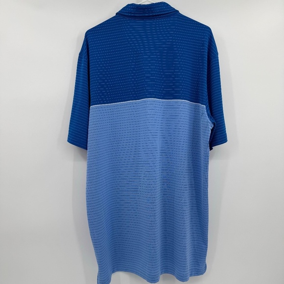 Straight Down Polo Shirt Men XL Blue Golf Performance Stripes Short Sleeves - Picture 6 of 11